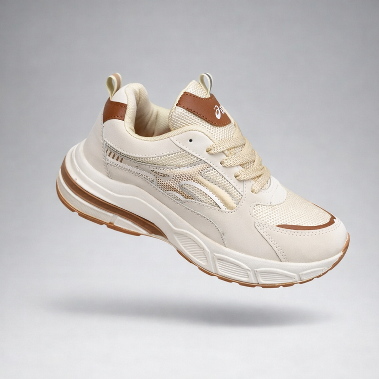 کتونی اسپرت زنانه اسیکس مدل Beige Runner